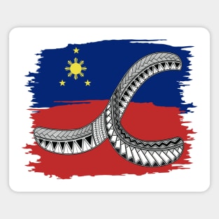 Philippine Flag Tribal line Art / Baybayin word TA Magnet